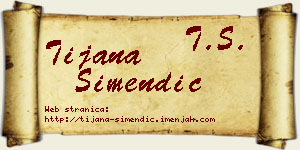 Tijana Simendić vizit kartica